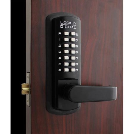 LOCKEY USA Lockey USA 3835 JB-MG Jet Black & Marine Grade Mechanical Keyless Lever Lock with Passage Function 3835 JB/MG